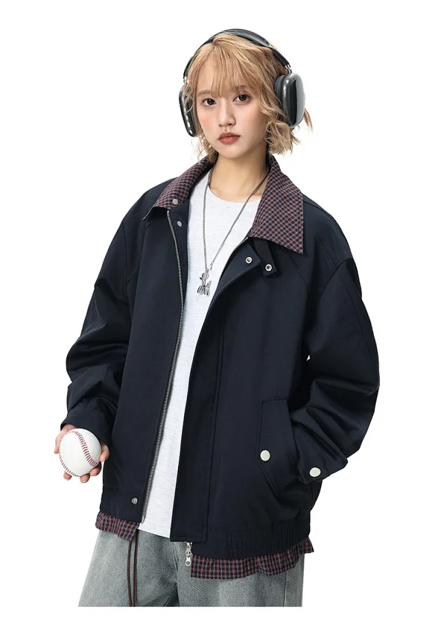 Autumn Men/Women Plaid Jacket Detail