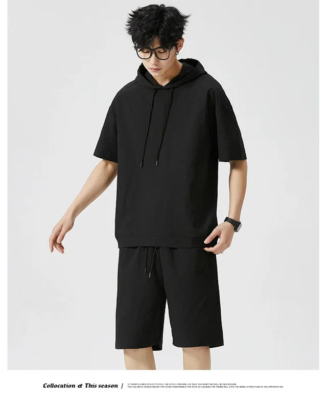 Men's Summer Hoodie & Shorts Set Detail