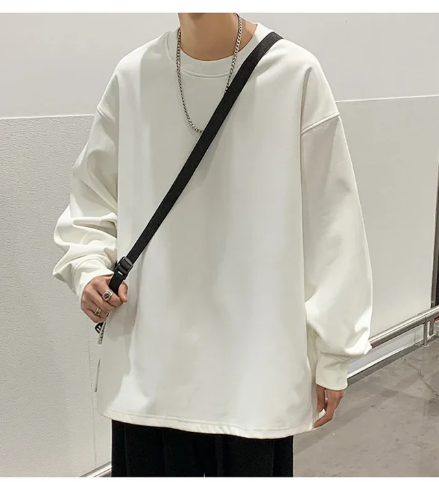 Men's Autumn/Winter Plain Crewneck Sweatshirt Detail