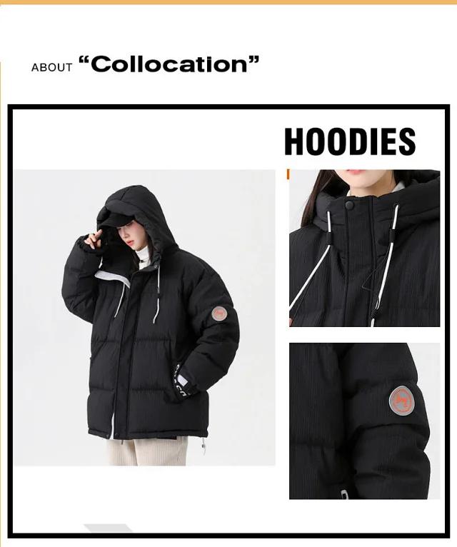 Men's Winter White Down Puffer Jacket Detail