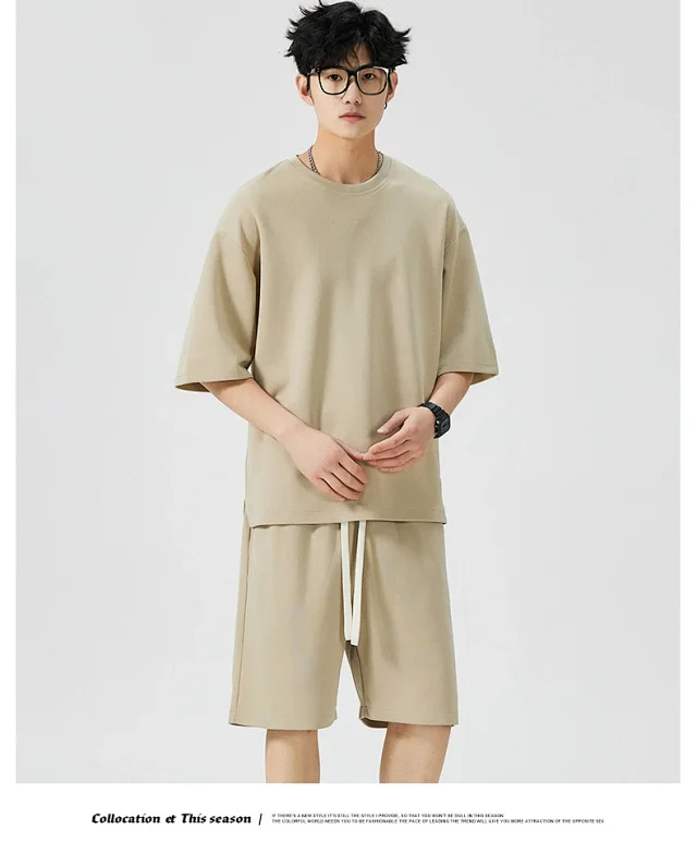 Summer Men's New Short-sleeve T-shirt Set Detail