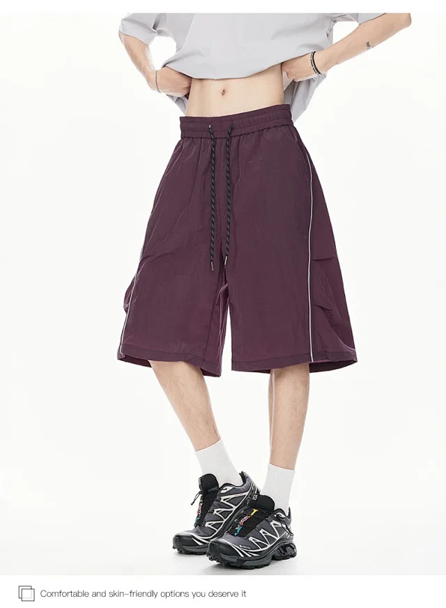 2025 Summer Men's Loose Reflective Shorts Detail