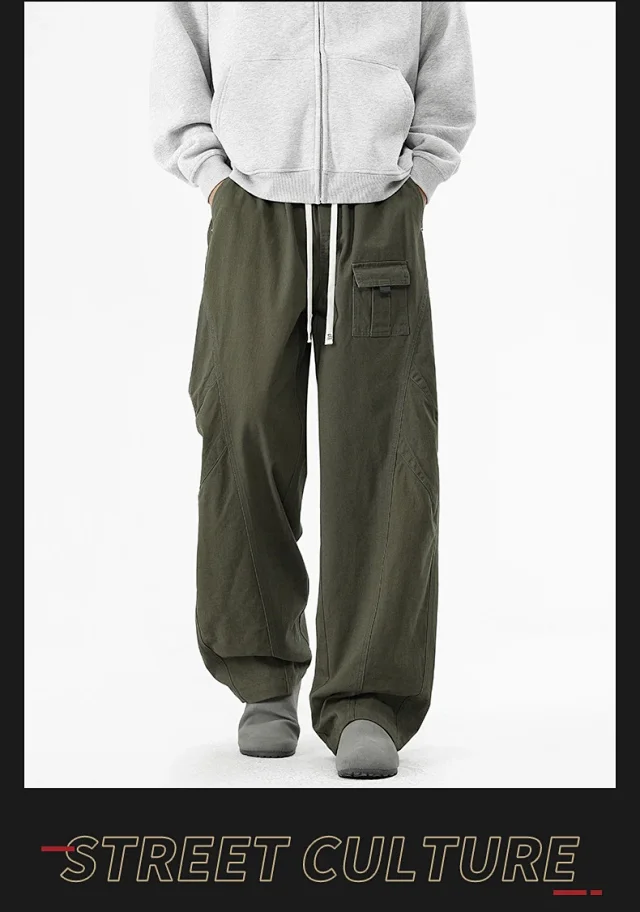 NASA Japanese Trendy Men's Cotton Cargo Pants Detail
