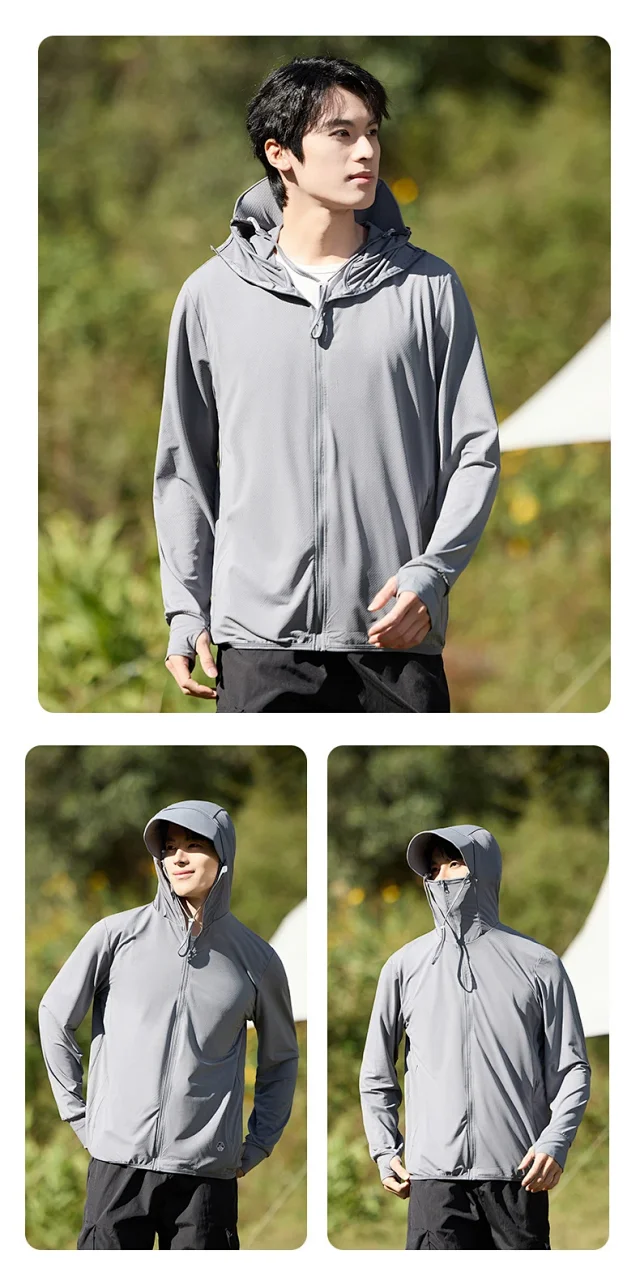 Men's Summer Ice Silk Sun Protective Jacket Detail