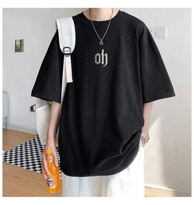 Hong Kong Style Ins  Loose Short Sleeve T-shirt Detail