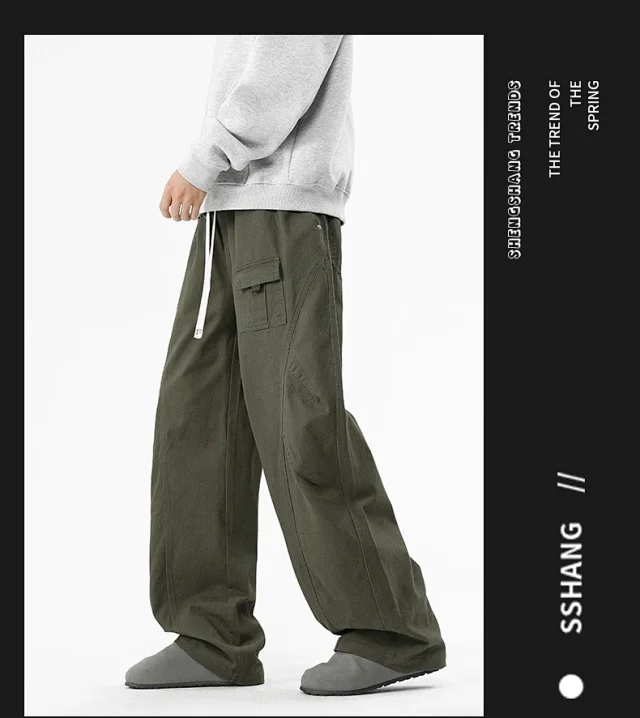 NASA Japanese Trendy Men's Cotton Cargo Pants Detail