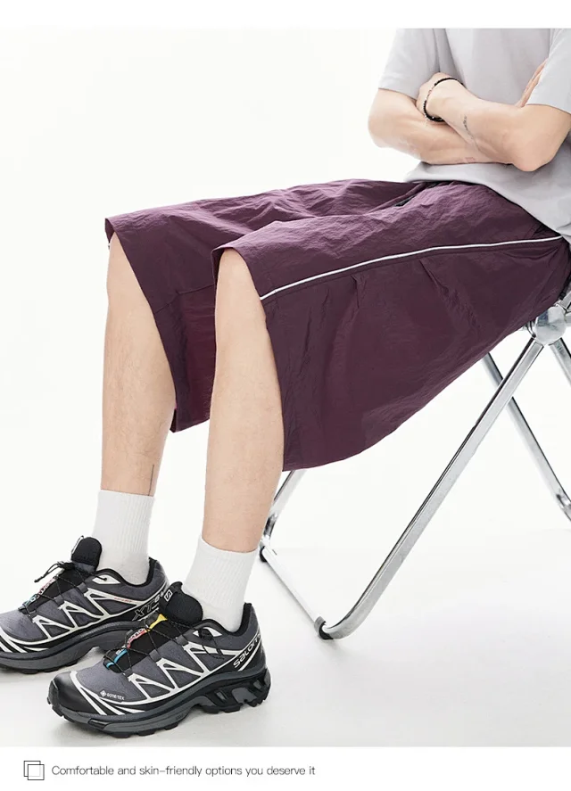 2025 Summer Men's Loose Reflective Shorts Detail