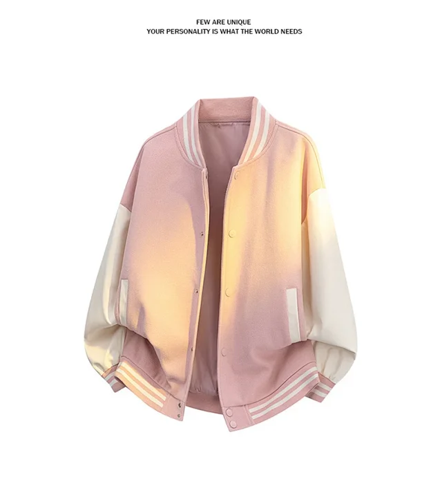 Men's Retro PU - Leather Baseball Jacket Detail