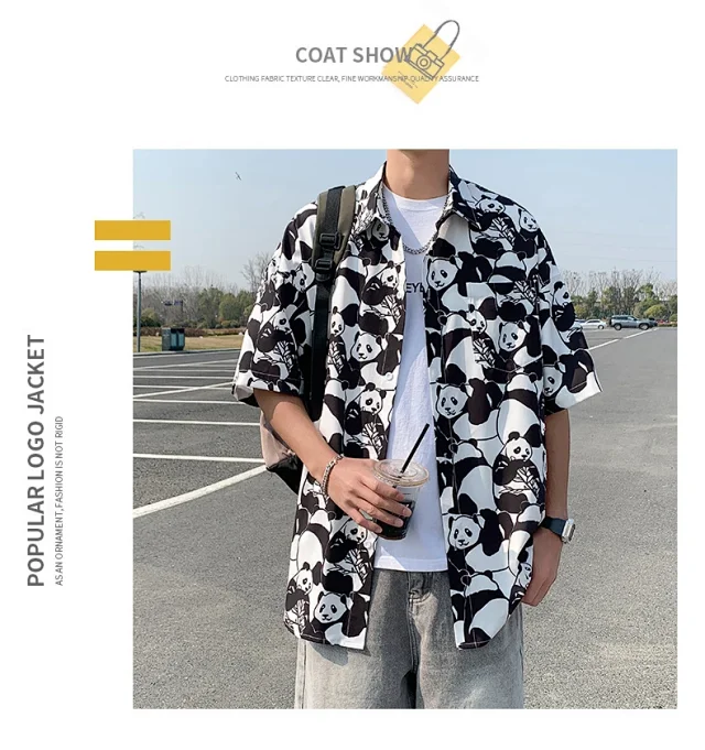 Trendy Floral Shirt (Unisex, Summer, Loose, Ice Silk, Couple, Unique Design) Detail