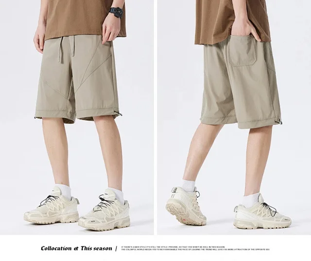 2025 Summer Men's Ice Silk Quick - Dry Shorts Detail
