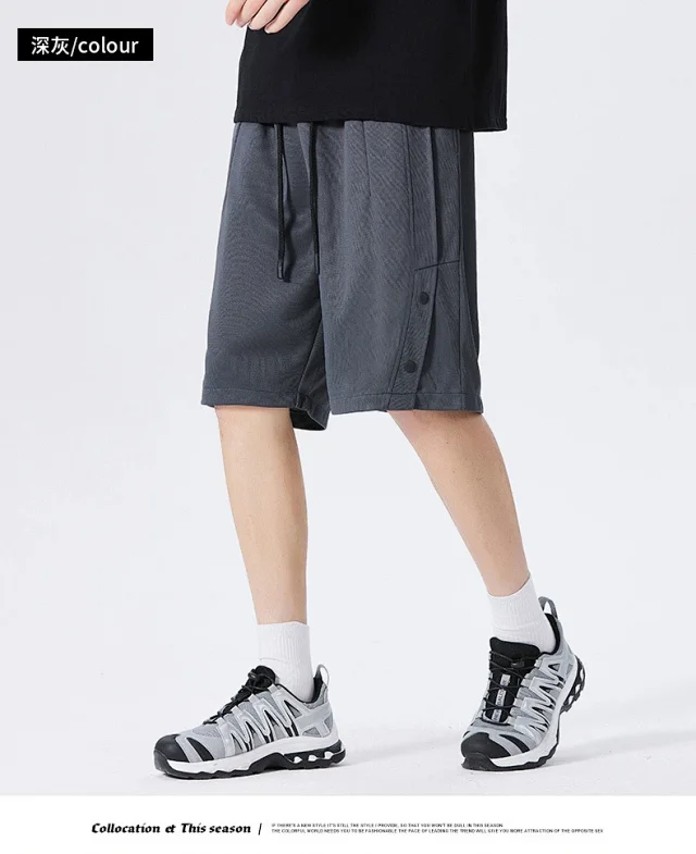 American Trendy Brand Snap Button Shorts for Men - Summer 2025 New Detail
