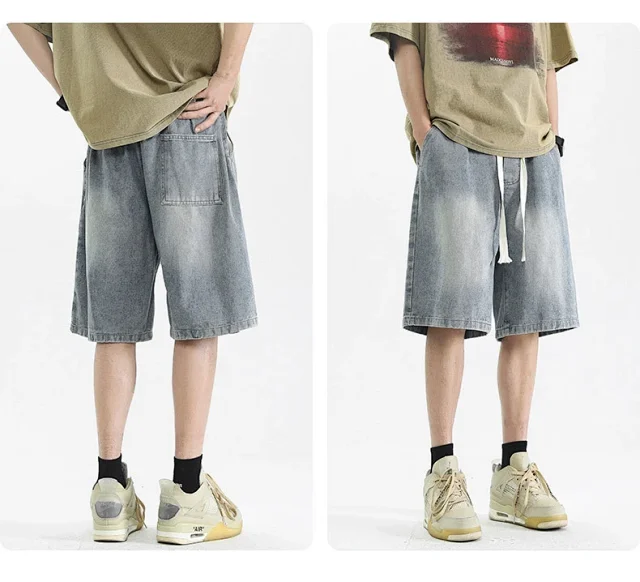 Men's Denim Shorts 2025 High Street Yellow Detail