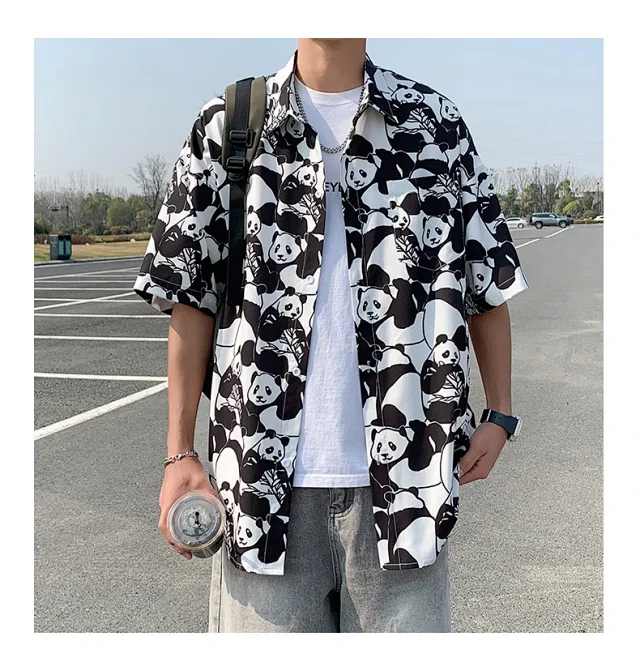 Trendy Floral Shirt (Unisex, Summer, Loose, Ice Silk, Couple, Unique Design) Detail