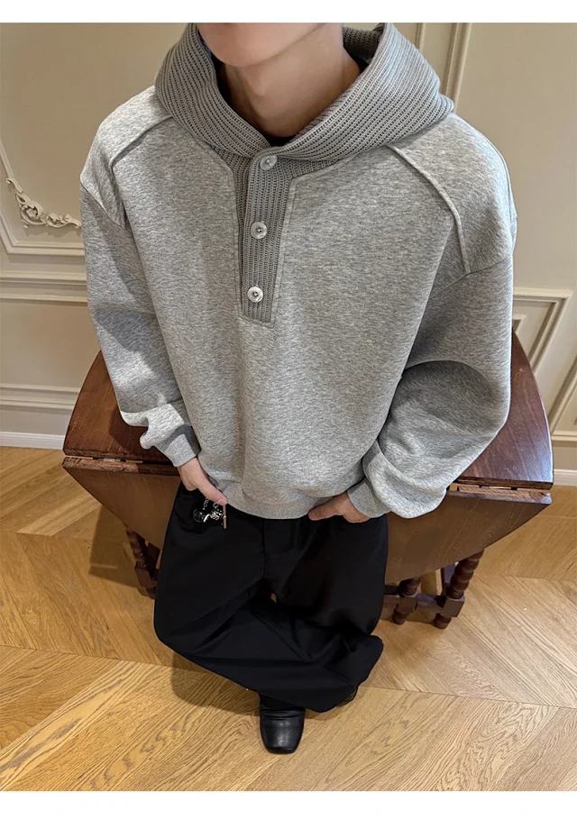 Men's Vintage Knit Hoodie Detail