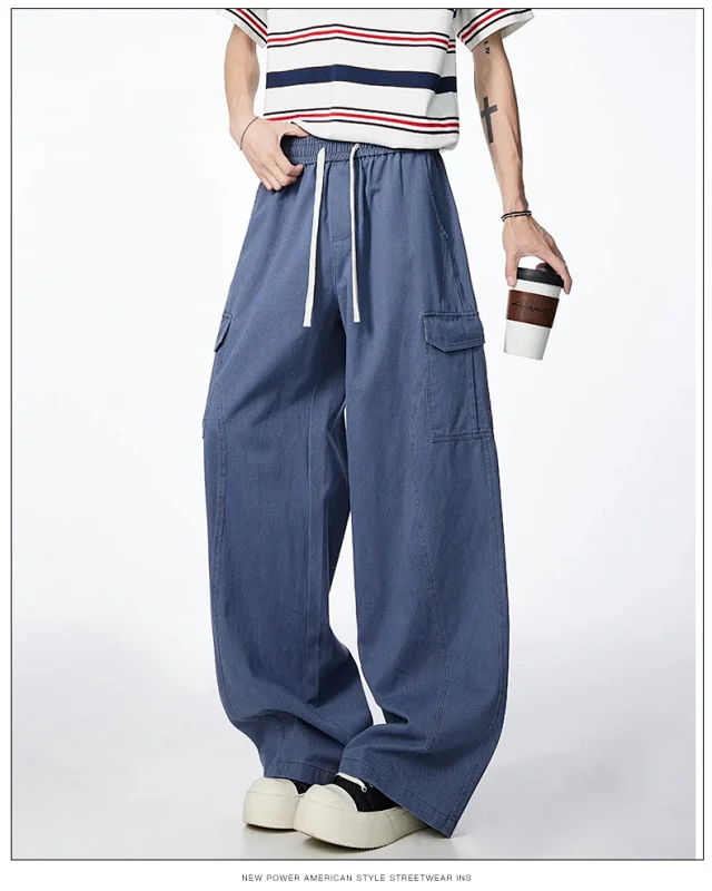 Designer Workwear Unisex New American Sporty Casual Wide-Leg Pants Detail