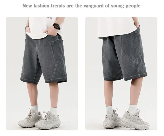 Men's Retro Denim Shorts Detail