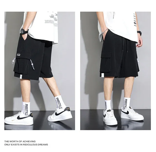 Men's Summer Ice Silk Cargo Shorts Detail