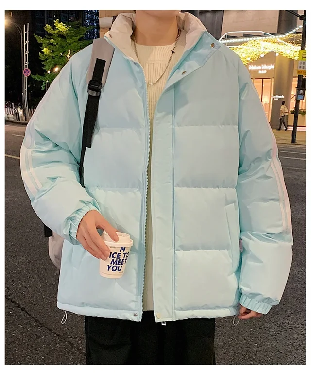 Unisex Three-Stripe Winter Puffer Detail