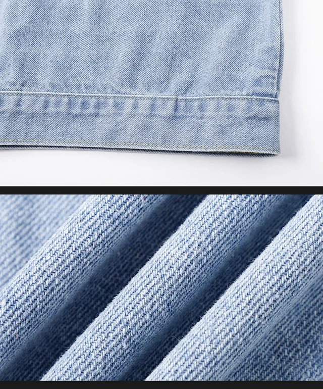 Japanese Retro Lapel Denim Vest Detail
