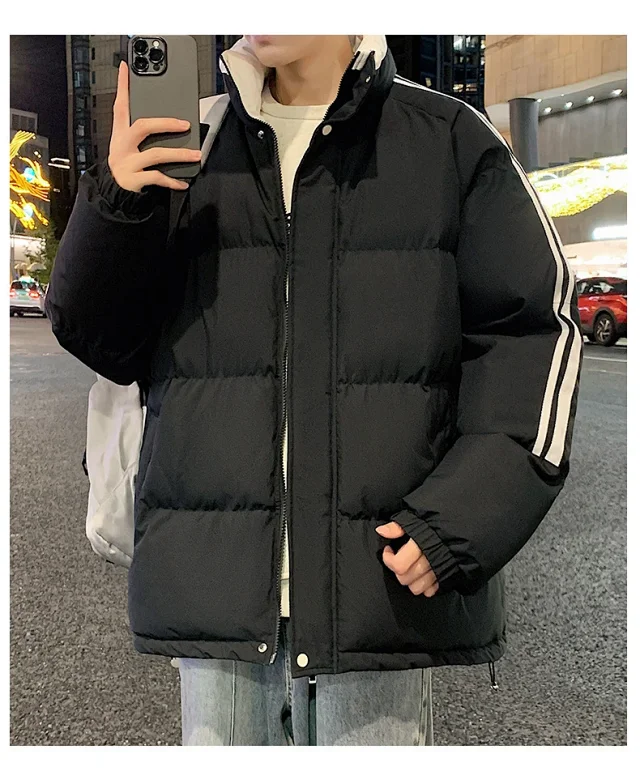 Unisex Three-Stripe Winter Puffer Detail