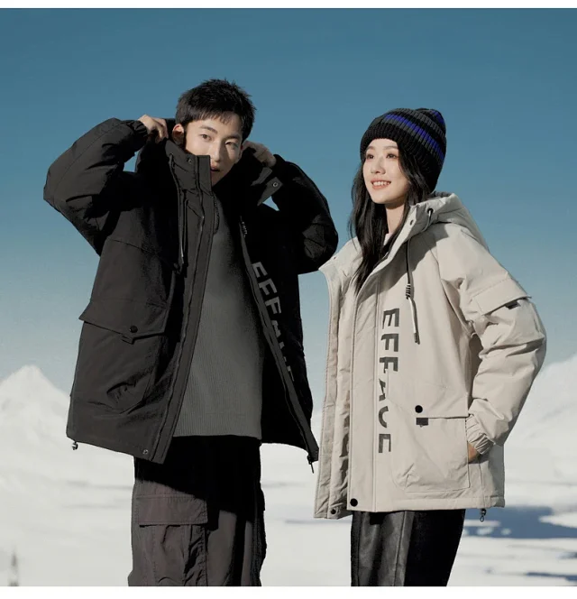 Men's Winter Duck Down Puffer Jacket Detail