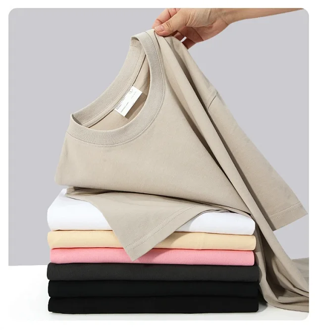280g Heavyweight Cotton Double Yarn Short Sleeve Detail