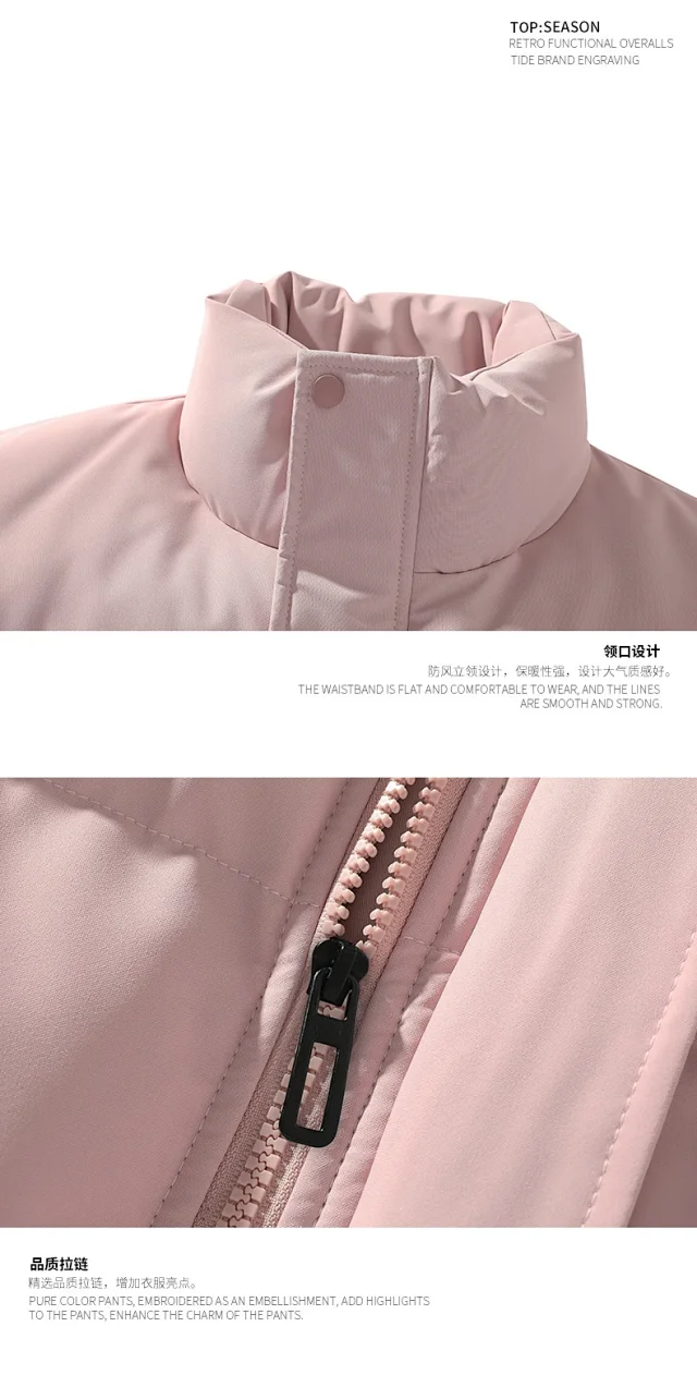 Winter New Collar Cotton Padded Jacket Couple Bread Coat Detail