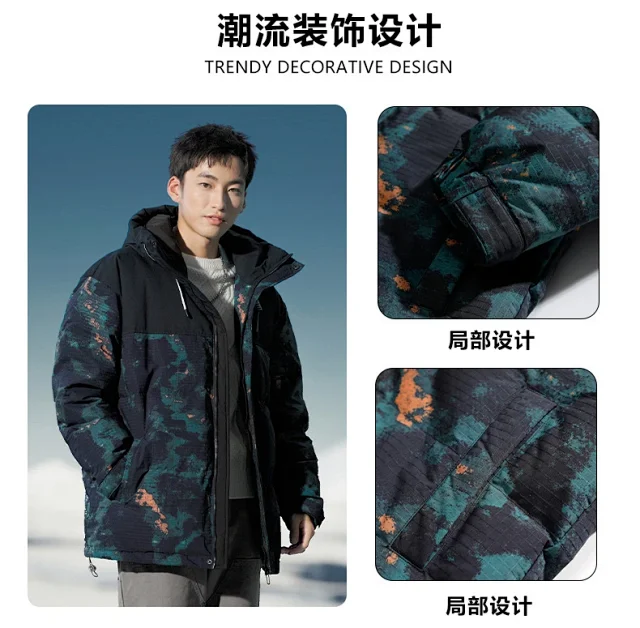 2025 Men's Short Camo Puffer Jacket Detail