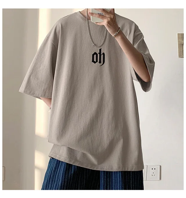 Hong Kong Style Ins  Loose Short Sleeve T-shirt Detail