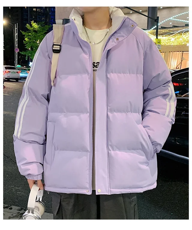 Unisex Three-Stripe Winter Puffer Detail