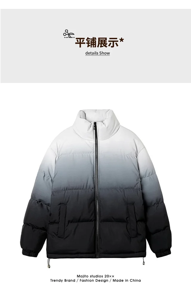 Gradient Stand-collar Men's Cotton Jacket 2025 Detail