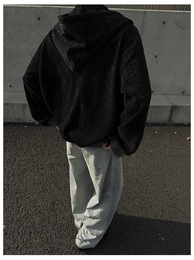 Men's Tweed Stripe Hoodie Detail