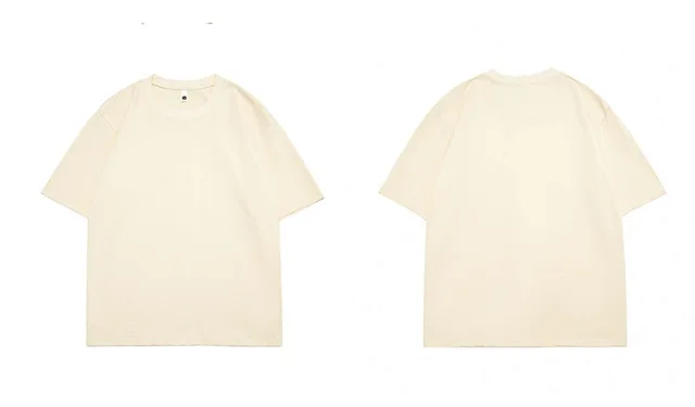 240g Heavyweight Cotton T-Shirt White/Black Unisex Large Size G Detail