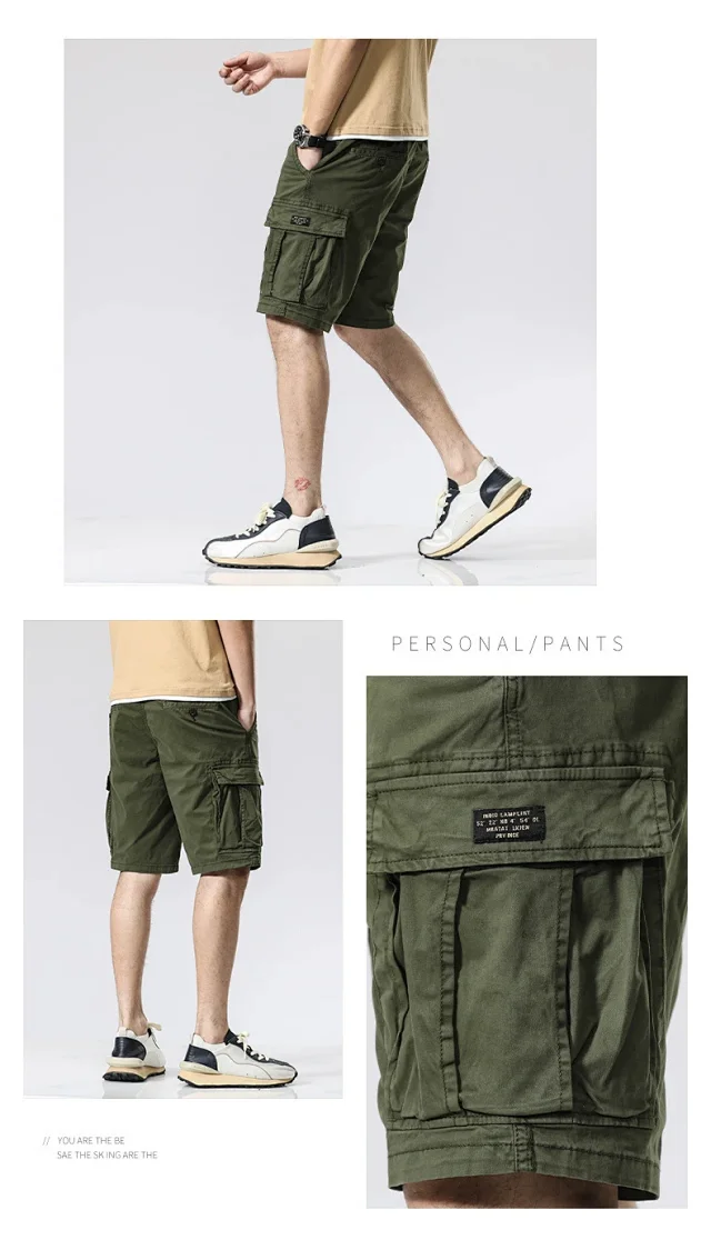 Men's Summer American Cargo Shorts Detail