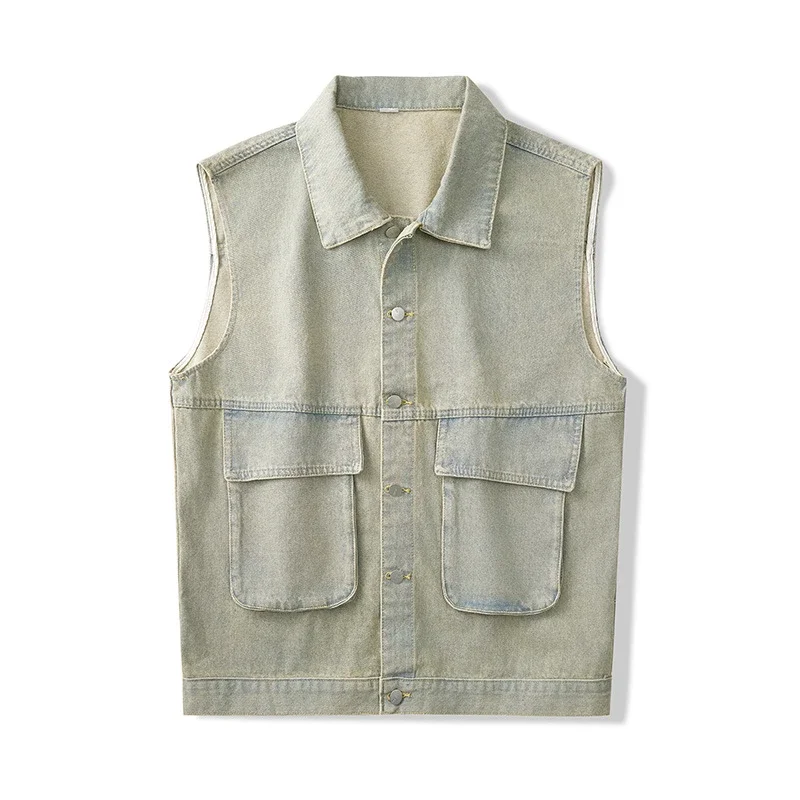 Japanese Retro Lapel Denim Vest