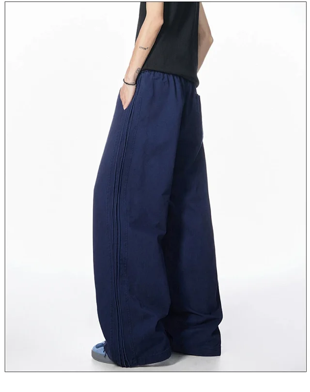 Men's 2025 New American High Street Straight Washed Joggers Detail