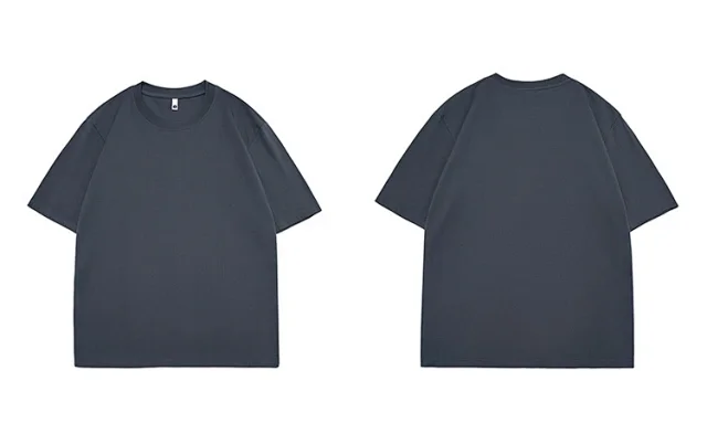 240g Heavyweight Cotton T-Shirt White/Black Unisex Large Size G Detail