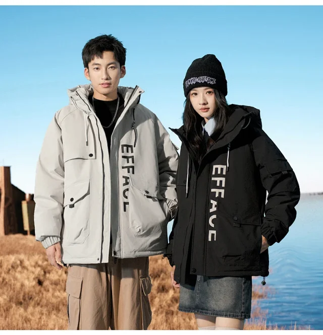 Men's Winter Duck Down Puffer Jacket Detail