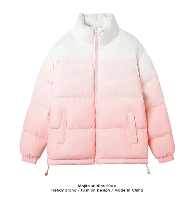 Gradient Stand-collar Men's Cotton Jacket 2025 Detail