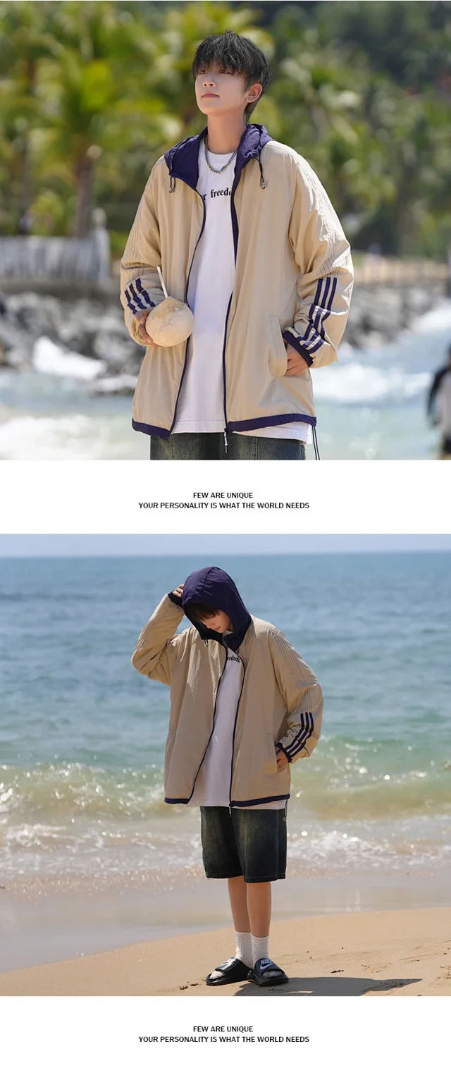 Couple Ice Silk Sun-protective Hooded Jackets Detail