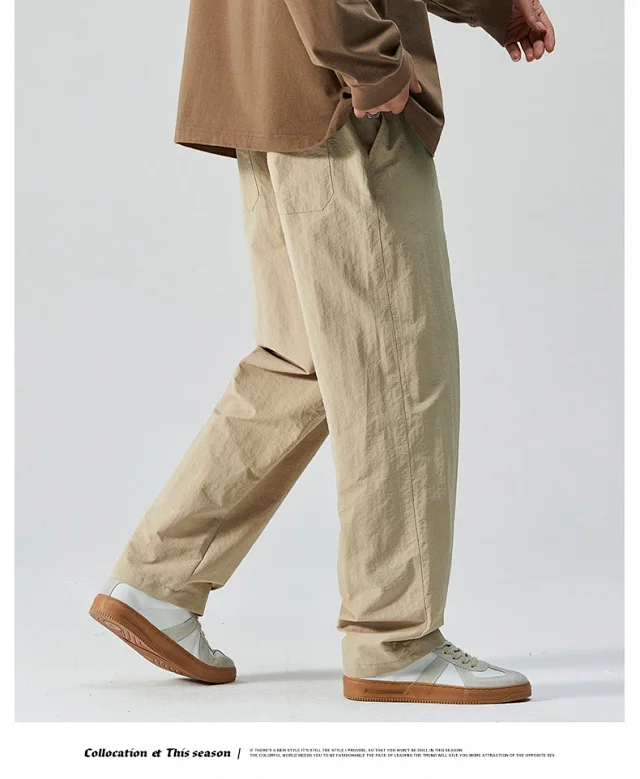 Men's Retro Loose Straight Trousers Detail
