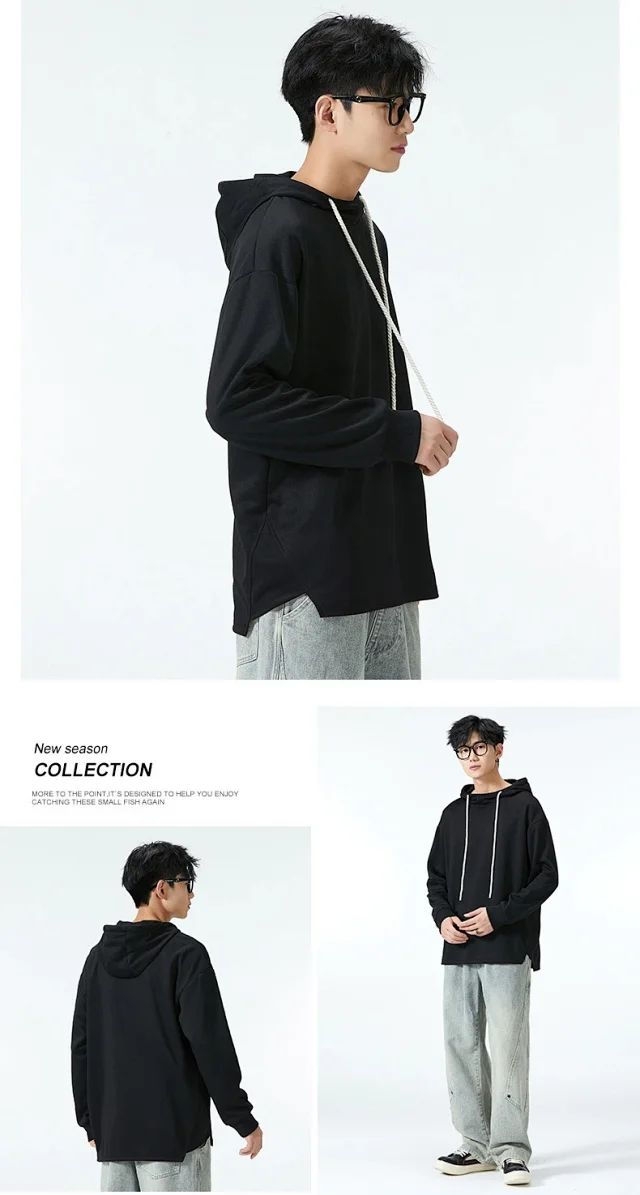 Men's Autumn/Winter Solid Hoodie Detail