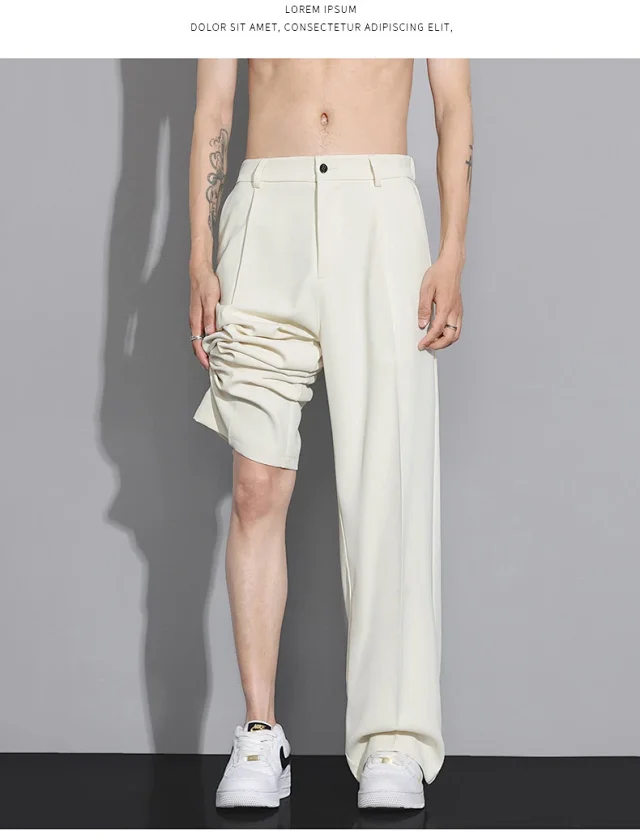 Men's Ice Silk Summer Loose Straight Pants Detail
