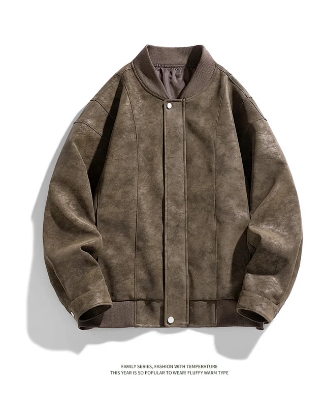 2025 Spring/Fall New Jacket: Loose Workwear, Trendy Leather, American Waterproof Biker Style Detail