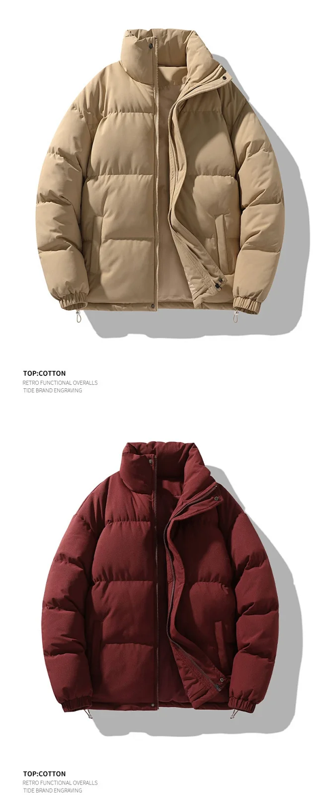 Winter New Collar Cotton Padded Jacket Couple Bread Coat Detail
