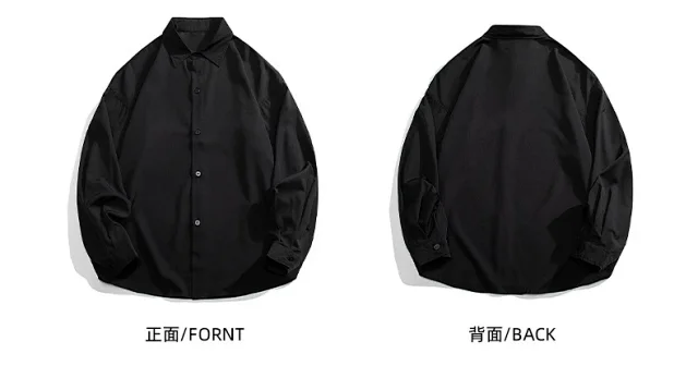 Men's 2025 Autumn Solid Long-sleeve Shirt Detail