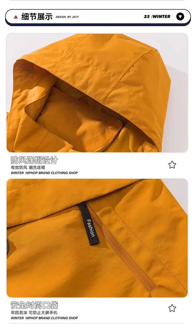 Huang Yimei Liu Yifei Outdoor Water-Resistant Yellow Jacket Detail