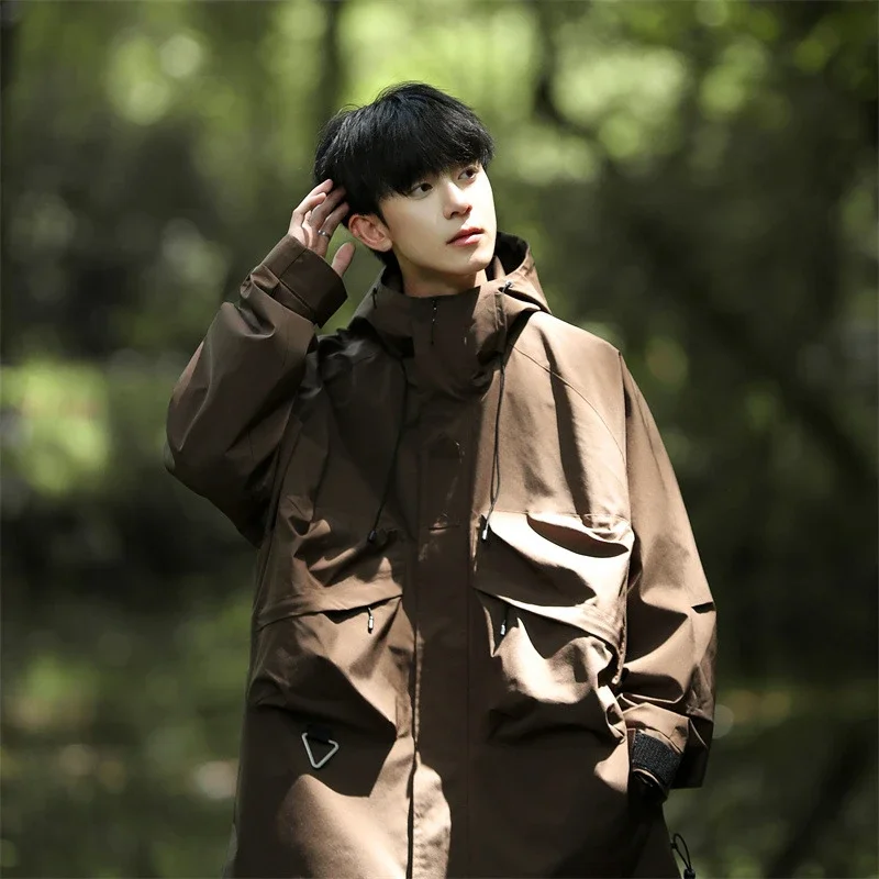 Solid Outdoor Windproof Waterproof Hooded Jacket