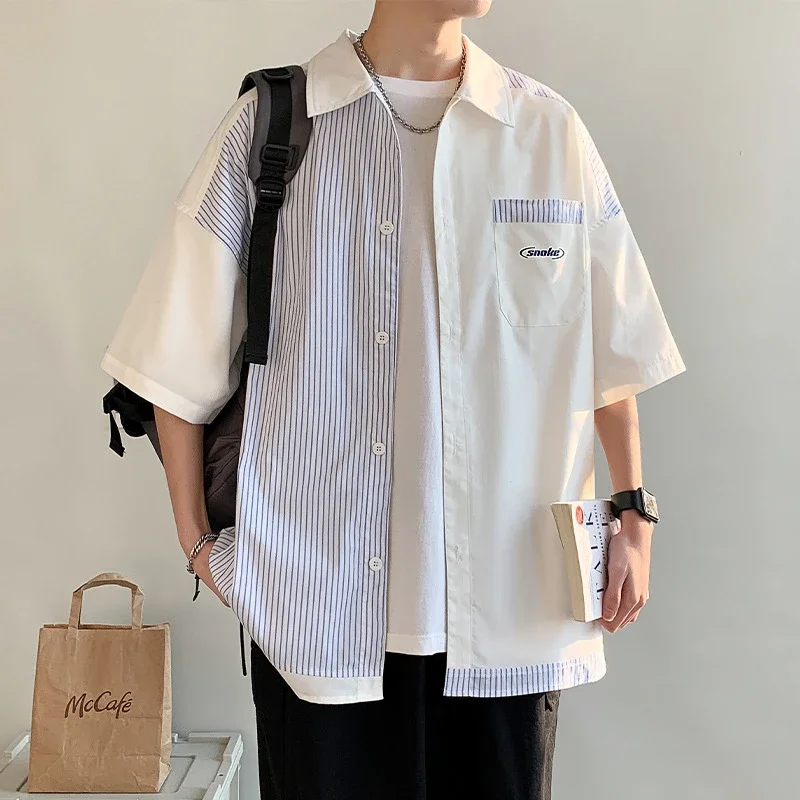 Men's Summer Ice Silk Short-Sleeve Shirt
