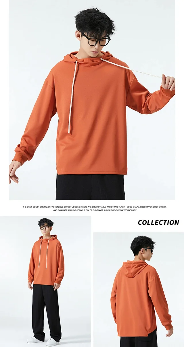 Men's Autumn/Winter Solid Hoodie Detail